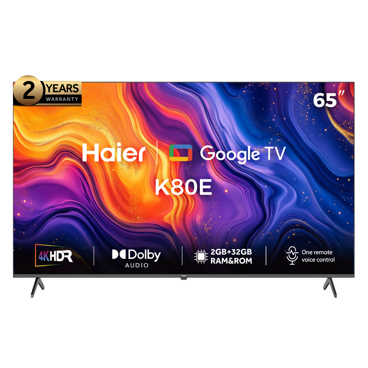 شاشة تلفزيون سمارت هاير ، مقاس 65 بوصة ، ليد ، دقة 4K UHD ، بريسيفر داخلي
